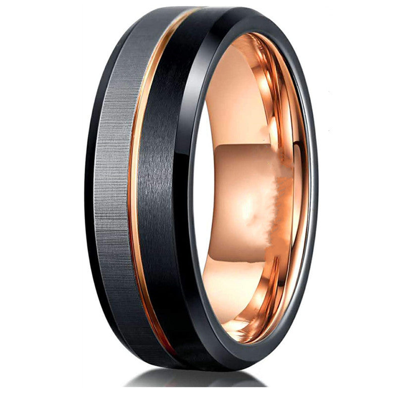 Unisex Stainless Steel Ring Rose Gold Black Silver Fashion Creative Modern Statement Durable Versatile Banding