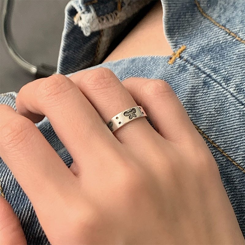 Adjustable Butterfly Ring Stainless Steel Unisex Ring With Opening Feature Individually Packed Couple Ring Set