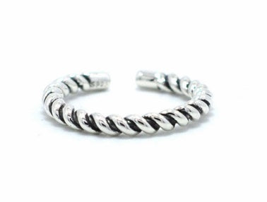Woven Twist Ring Adjustable Band Vintage Style Knuckle Ring Stacking Jewelry for Women with Adjustable Band Size