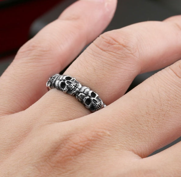 Men's Bone Collector Ring Intricate Skull Skeleton Design Durable Premium High Quality Jewelry Accessory Unique Bold Statement Gift for Him