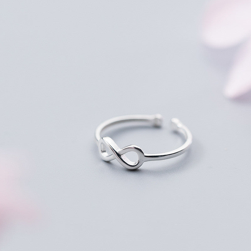 S925 Silver Women's Fashion Personality Infinite 8-character Ring