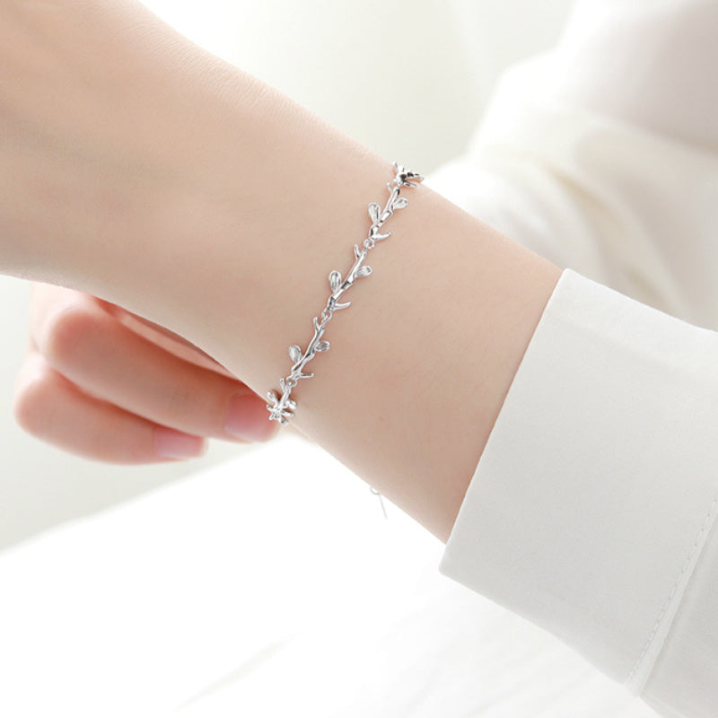 Copper Leaf Bracelet With Adjustable Chain Nature Inspired