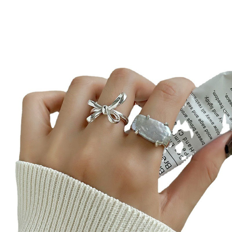 Copper Adjustable Open Ring With Bow Design For Women Elegant Jewelry Gift For Her Everyday Fashion For Everyday Style