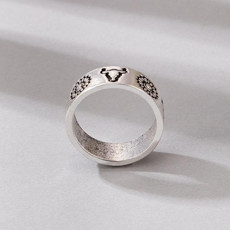 Geometric Aluminum Ring Silver Gold Plated Unisex Band