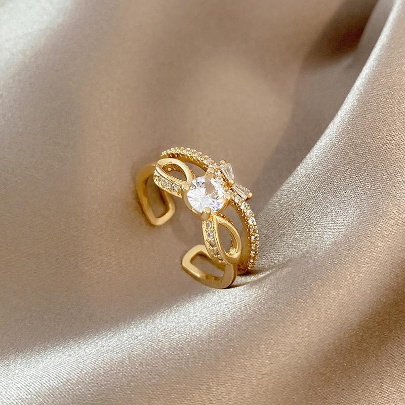 Bow Ring Adjustable Gold Plated Alloy Statement Jewelry For Women Elegant Unique Design Durable Quality Styles