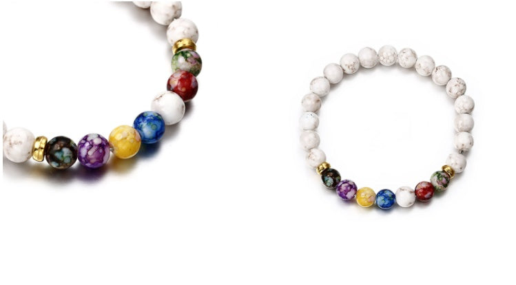 Natural Agate Stone Bracelet Design Colorful Yoga Energy