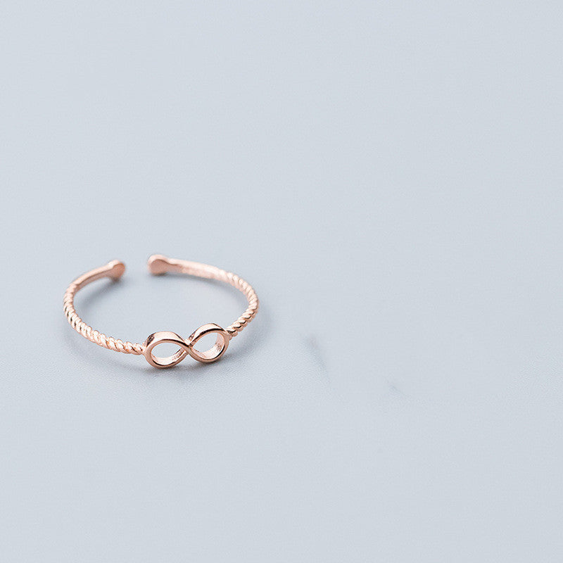 Silver Ring For Women Infinity 8 Design Adjustable Open S925 Silver Or Rose Gold Model Elegant Gift Idea Great Gift Idea