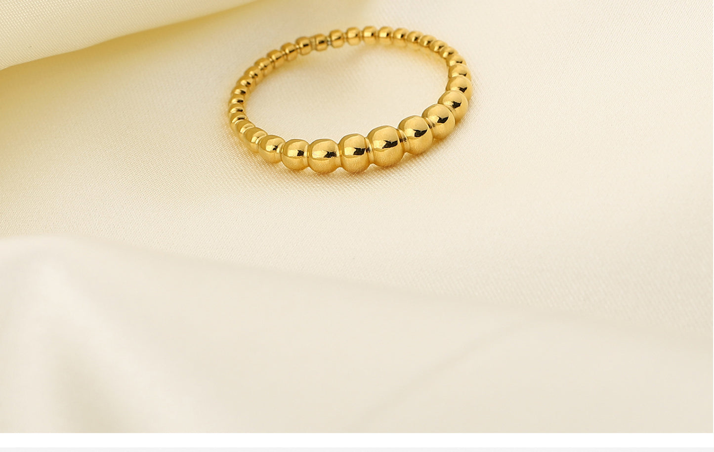 Womens Stainless Steel Ring with Small Dot Design 18K Gold Plated Chic Mini Ring European And American INS Geometric Ring Jewelry Gift for Her