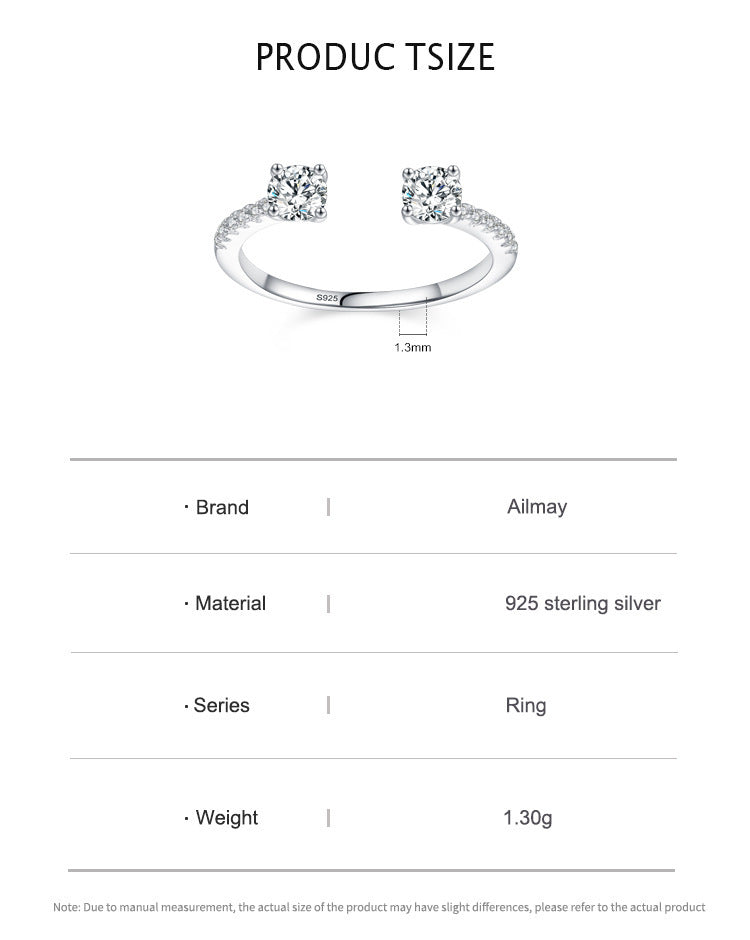 Womens Sterling Silver Ring Geometric Design White Gold Plated Fashion Jewelry Statement Ring For Her Elegance