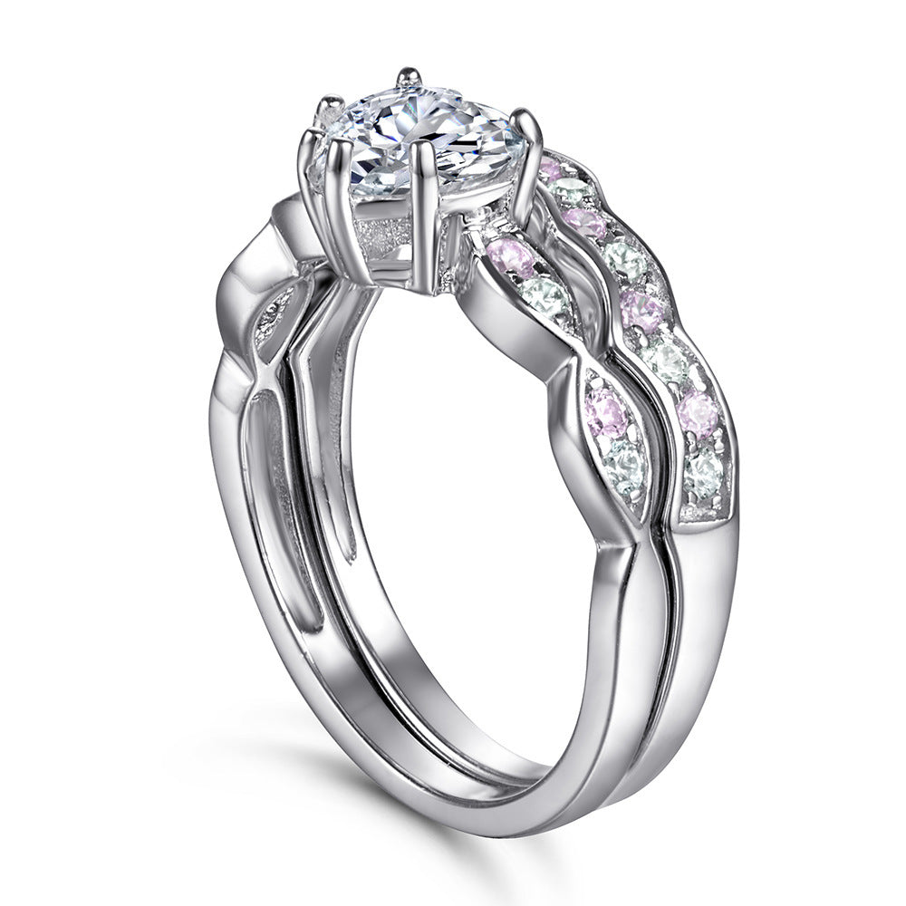 925 Silver Ring Set Zircon Inlaid For Fashionable Design And Beautiful Appearance For Women And Girls Sparkles