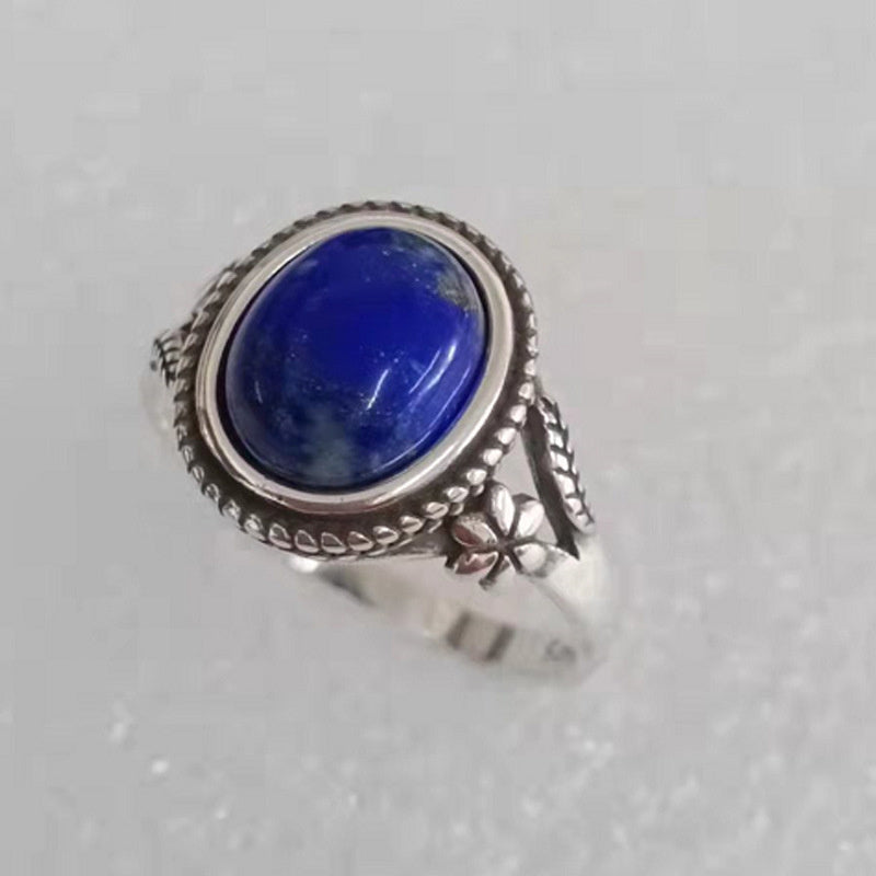 Womens Fashion Ring Vintage Inspired Copper Ring Aquamarine Tiger Eye Turquoise Geometric Egg Everyday Wear And Style