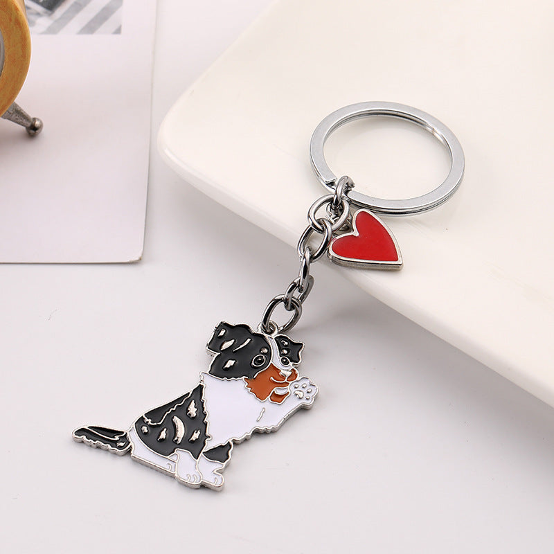 Cute Waving Puppy Dog Keychain Keyring Alloy Metal Charm Car Accessory Fashionable Gift For Dog Lovers For All