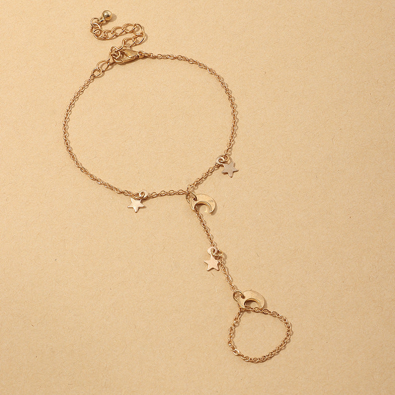 Womens Star Moon Alloy Bracelet European Design Jewelry