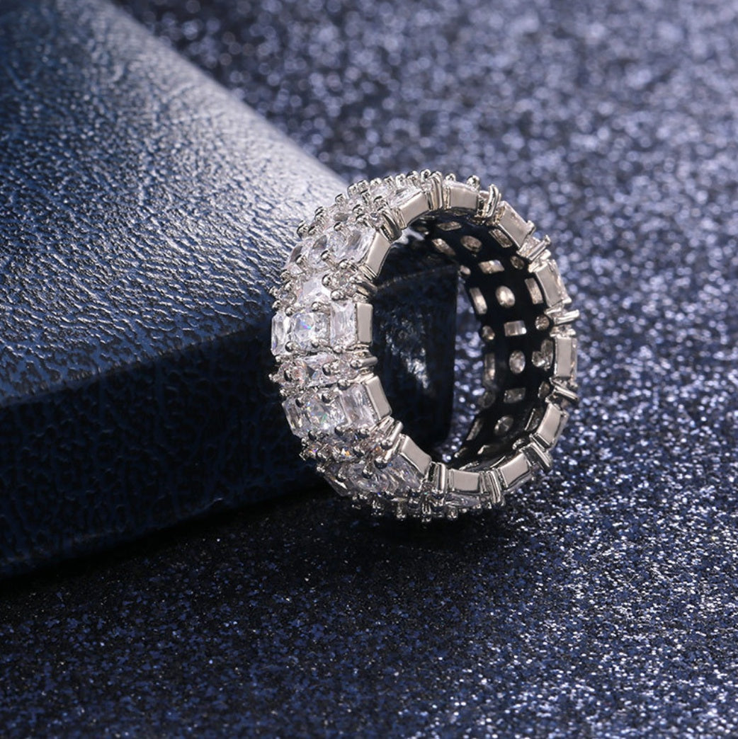 Zircon Ring For Couples Copper Plated Dazzling Statement Jewelry For Engagement Wedding Anniversary Shine Now