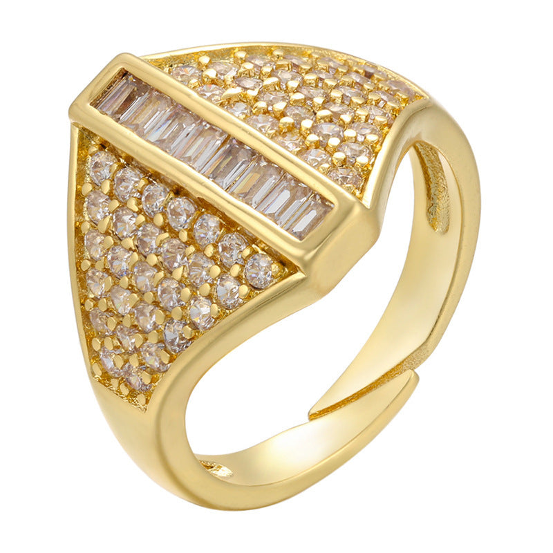 Adjustable Women Ring Copper Jewelry Butterflies Star Heart Twist Design Goldtone Fashion Accessory Daily Wear