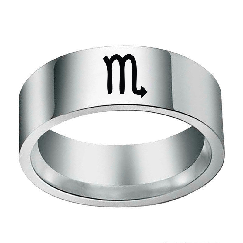 Constellation Ring Stainless Steel Unisex Jewelry Band 8mm Wide 2mm Thick Celestial Designs For Everyday Wears