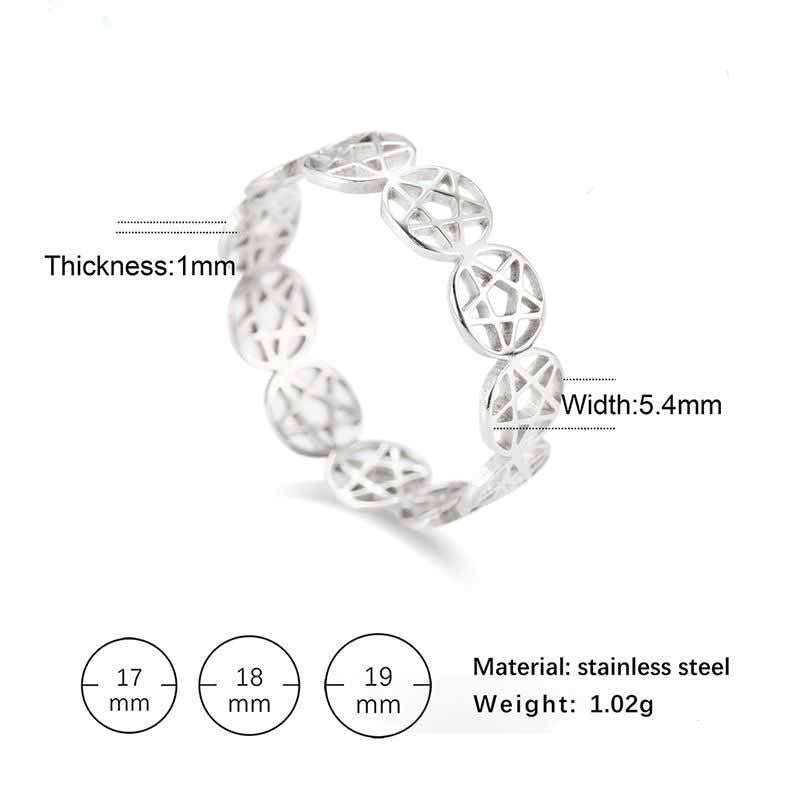 Stainless Steel Five Pointed Star Ring For Men And Women Fashion Jewelry Colour Star Design Unisex Rings Style