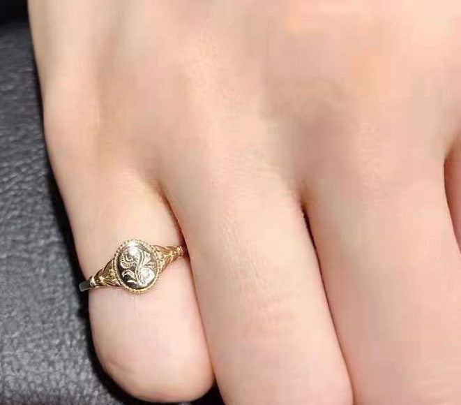 Womens Geometric Flower Ring Elegant Floral Alloy Ring High Quality Fashion Jewelry Beautiful Look Ring Face 2