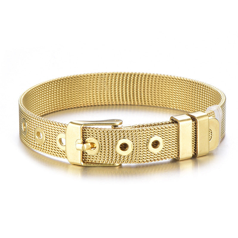 Stainless Steel Mesh Bracelet Accessory 22cm Circumference Durable Metal Keeper Band Jewelry For Everyday Wear