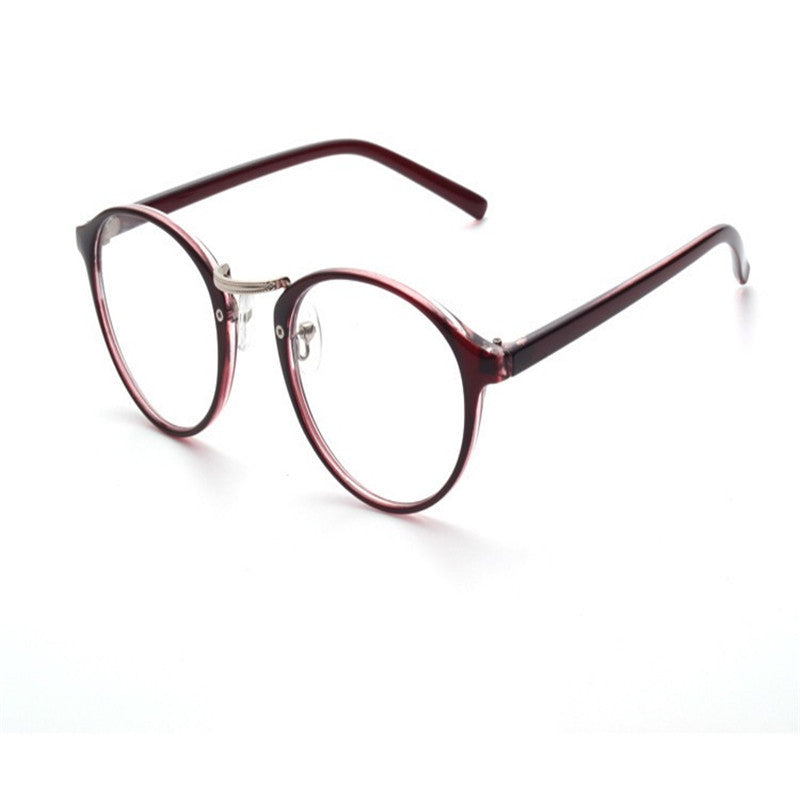 Retro Full Frame Glasses For Decoration And Optician Use Metal Plastic Frame Resin Lenses Colorful Brown For Display