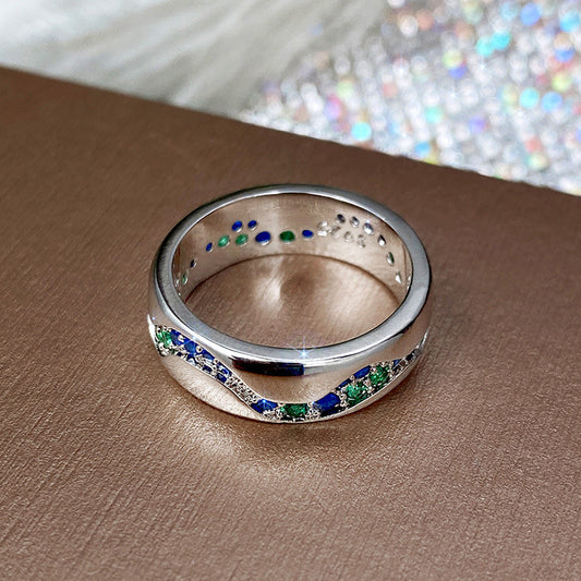 Zircon Copper Ring White Gold Plated Lovers Jewelry Elegant Promise Ring For Women High Quality Accessory Chic