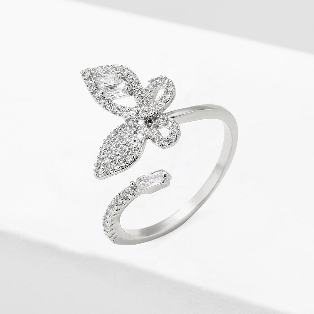 Womens Zircon Copper Geometric Ring Inlaid Fashion Jewelry Elegant Durable Statement Ring Versatile DesignsXXX