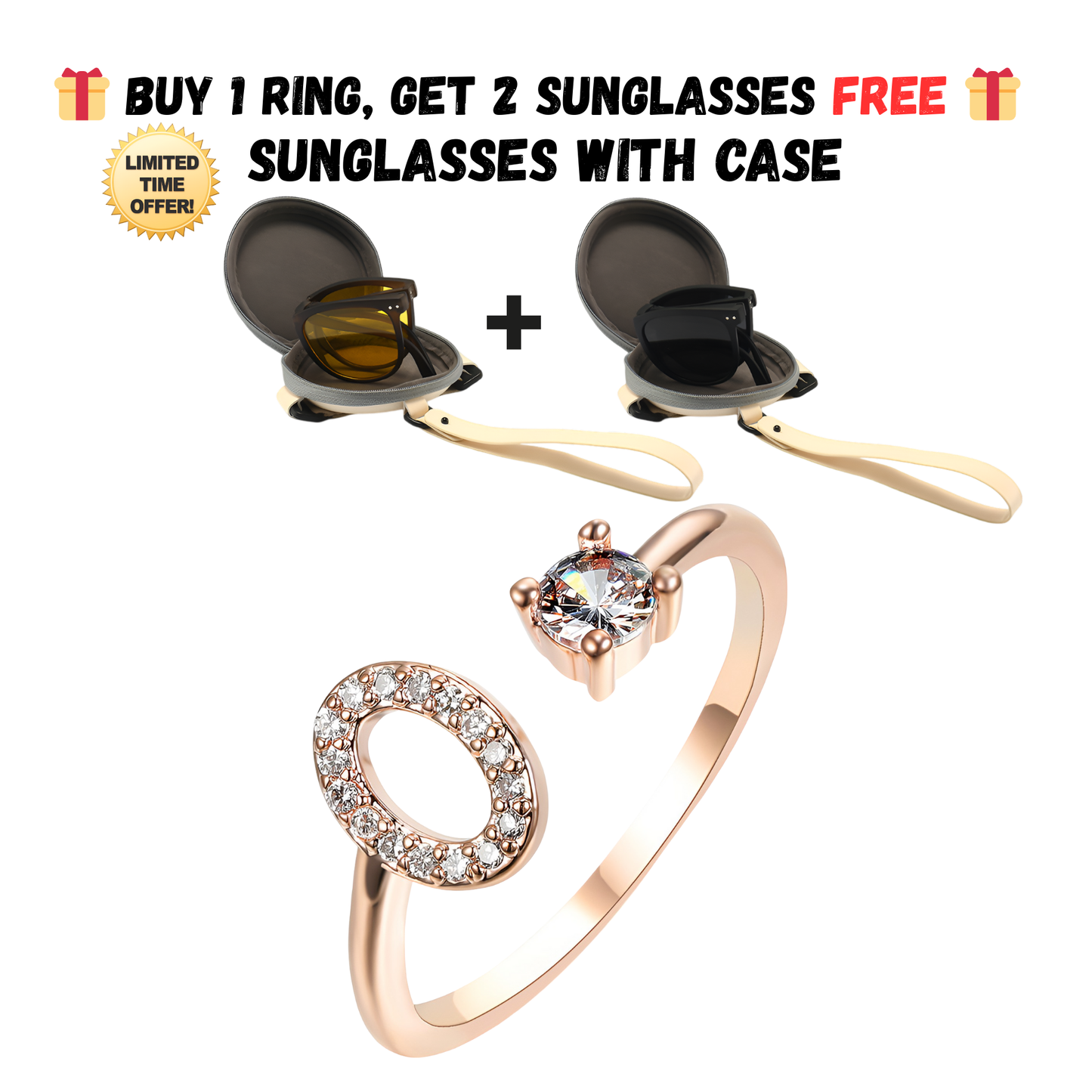 Adjustable Letter Zircon Ring with Alphabet Initials A Z Copper Alloy Jewelry Gift for Women Elegant Gift Idea