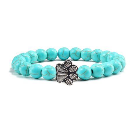 Beaded Bracelet For Men And Women Natural Turquoise Beads Inlay Fashion Leisure 8mm 18cm Unisex Natural Stones
