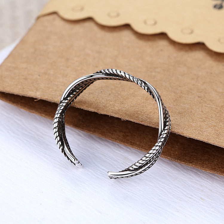 Open Adjustable Ring Plait Mahua Tail 925 Silver Partial Ring Fits Size 10 To 18 With Open Design For Easy Fit Everyday