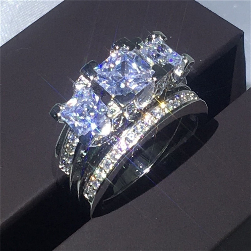 Adjustable Alloy Ring With Diamond Like Zircon Sparkle Stylish Design For Everyday Wear Silver Tone Ring Shines