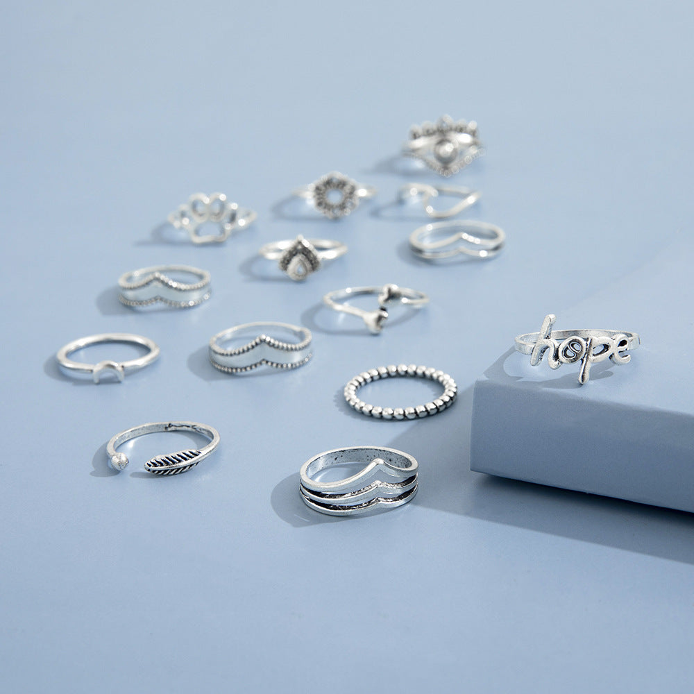 Womens Gold Plated Letter Ring European Fashion Jewelry Metal Initial Letter Personalized Statement Ring Women