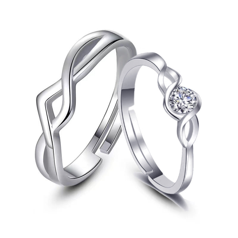 Copper Constellation Ring Diamond Design For Men And Women Korean Promise Loyalty Affection Double Row Gift Ready