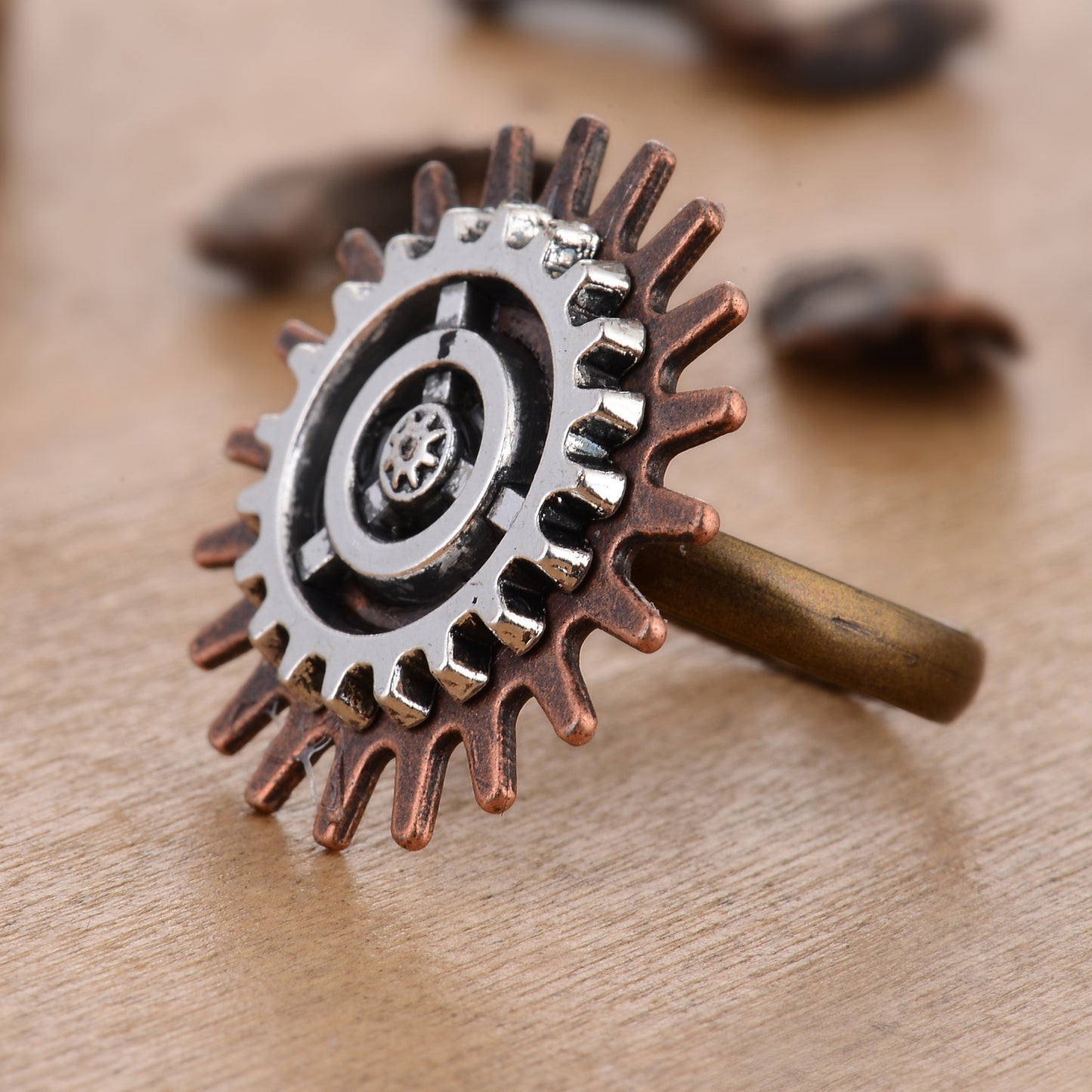 Steampunk Gear Ring Unique Three Ring Design Statement Jewelry For Men And Women Retro Alloy Fashion Ring Vintage