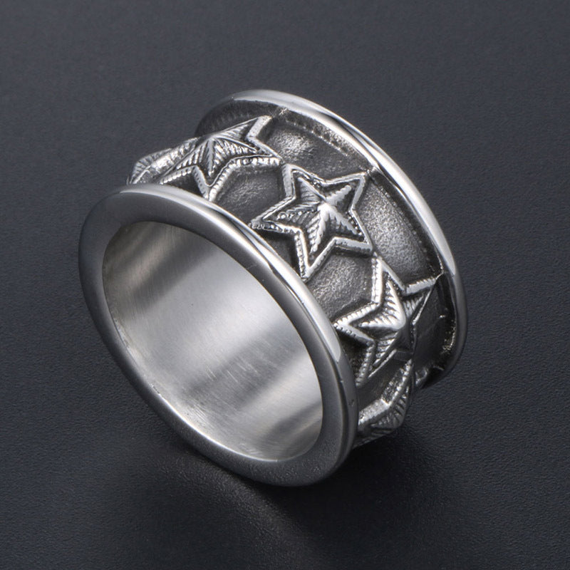 Mens And Womens Titanium Steel Rings With Patterns Retro Gift Fore Wedding Anniversary And Promotion Packaging