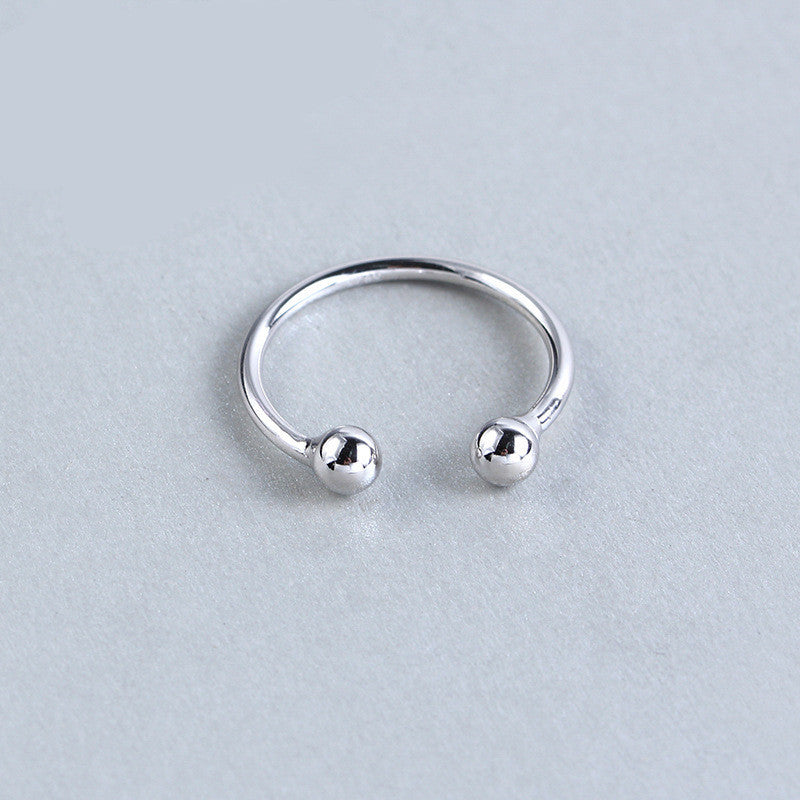 S925 Sterling Silver Ring Thai Silver Hollow Water Wave Tail Ring