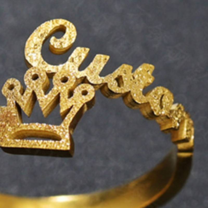 Womens Stainless Steel Ring Frosted Geometric Design Electroplated Fashion Jewelry Statement Ring Elegant For Women