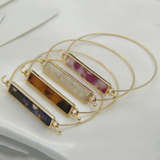 Copper Geometric Bangle Bracelet For Women Electroplated European Style Jewelry Fashion Accessory Sleek Finish