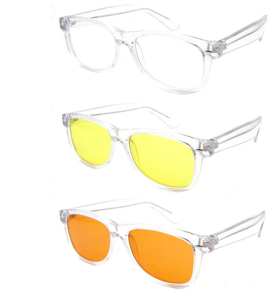 Blue Light Blocking Glasses Adjustable Tortoise Shell Frame Clear Yellow Red Lenses Ninety Nine Percent Lenses