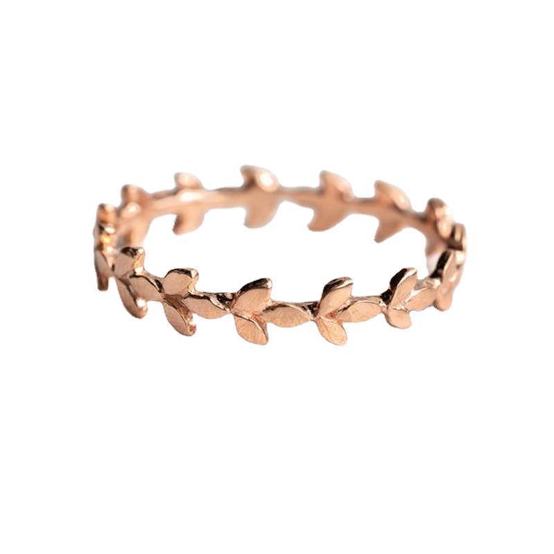 Geometric Copper Ring Rose Gold Electroplating And Rattan