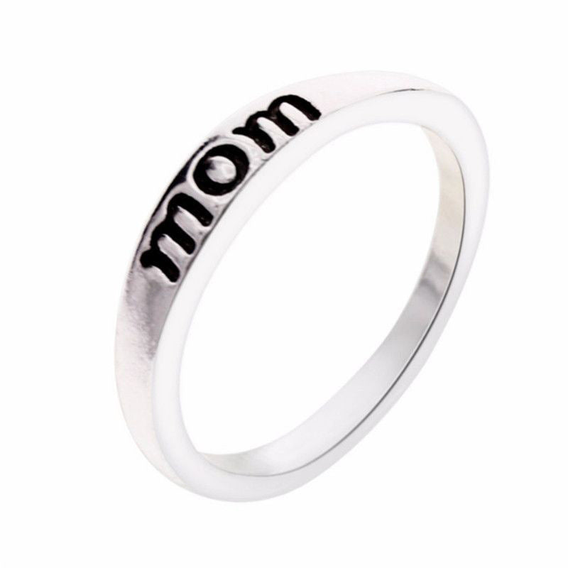 Alloy Letter Ring Mom Design For Women And Girls And Dad Design Ring Jewelry Fashion Accessory Trendy Everyday