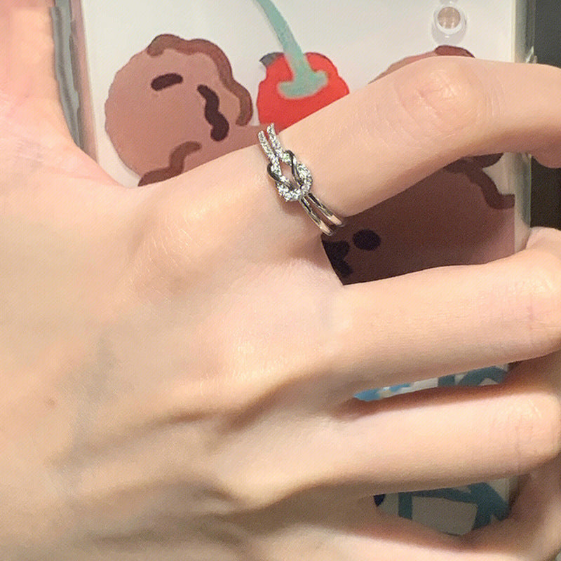 Bow Copper Ring For Women Adjustable Opening Electroplated Elegant Jewelry Accessory For Daily Wear Modern Look