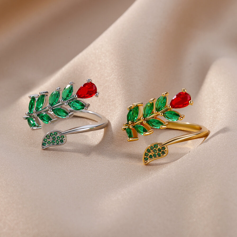 Copper Geometric Ring With Petal Elements Adjustable Index Finger Ring Fashion Jewelry Gift Elegant Daily Wear Gift