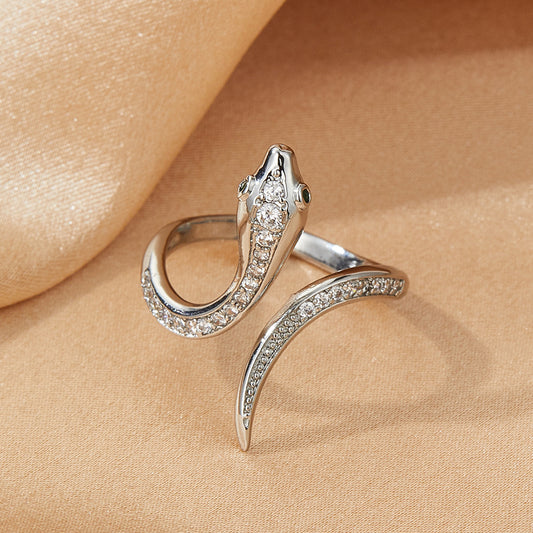 Zircon Snake Ring Silver Gold Tone Versatile Animal Jewelry Inspired By Zodiac Statement Accessory For Women Today