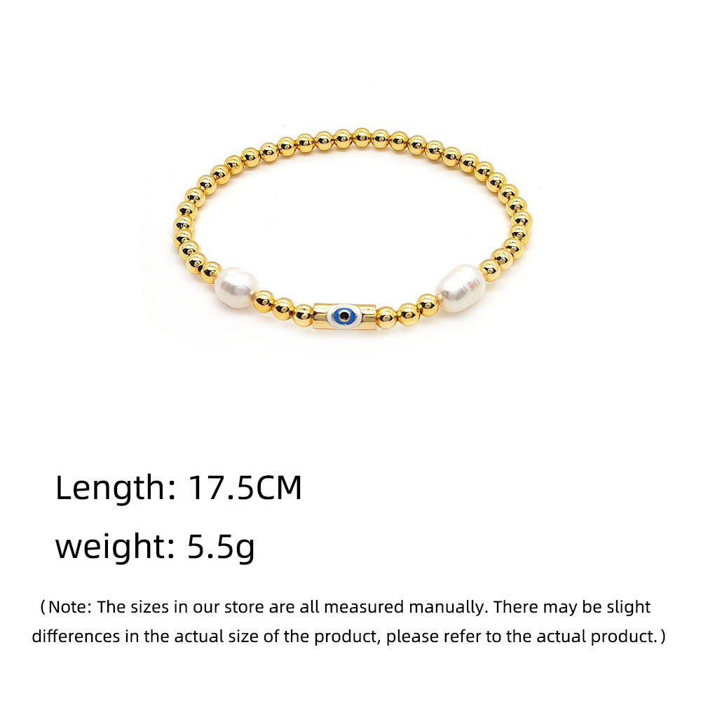 Womens Hand Woven Bracelet Freshwater Pearl Crystal Glass Beads Multi Layer Geometric Design Fashion Stylish Jewelry