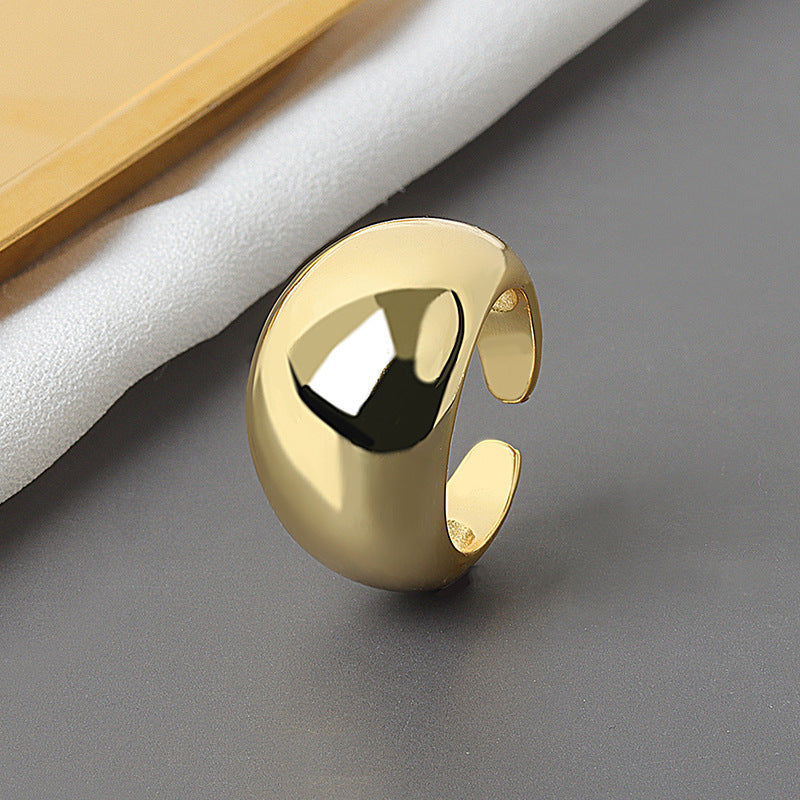 Unisex Adjustable Ring Copper Electroplated In Platinum Gold