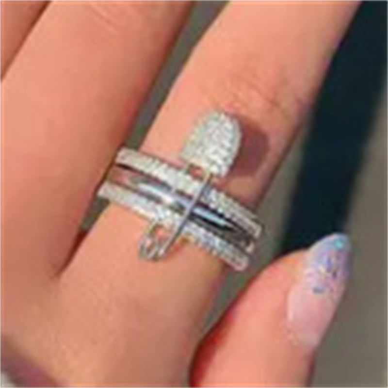 Unisex Index Finger Ring White Gold Electroplated Brass Knuckle Ring For Women And Men Fashion Ring Trend Ring