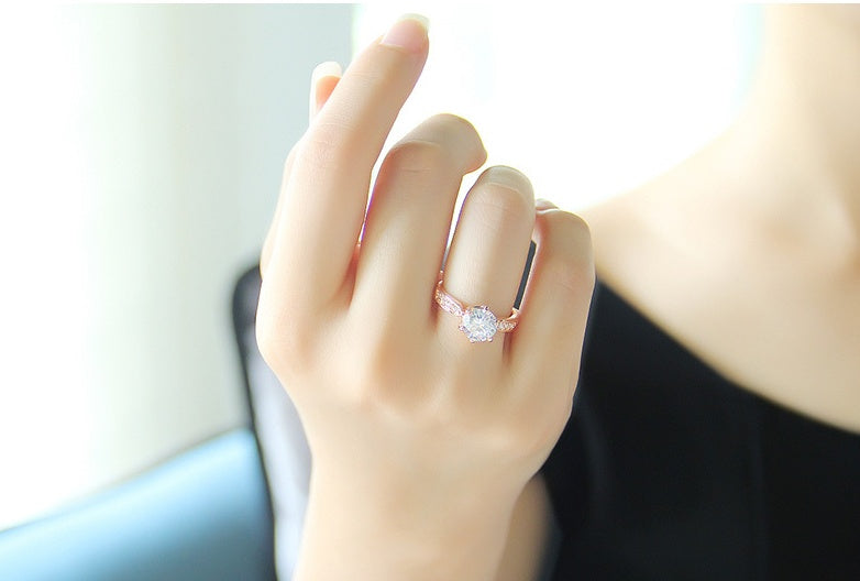 925 Sterling Silver Crystal Zircon Crown Ring For Women Sparkling Engagement Gift For Wedding Anniversary Idea