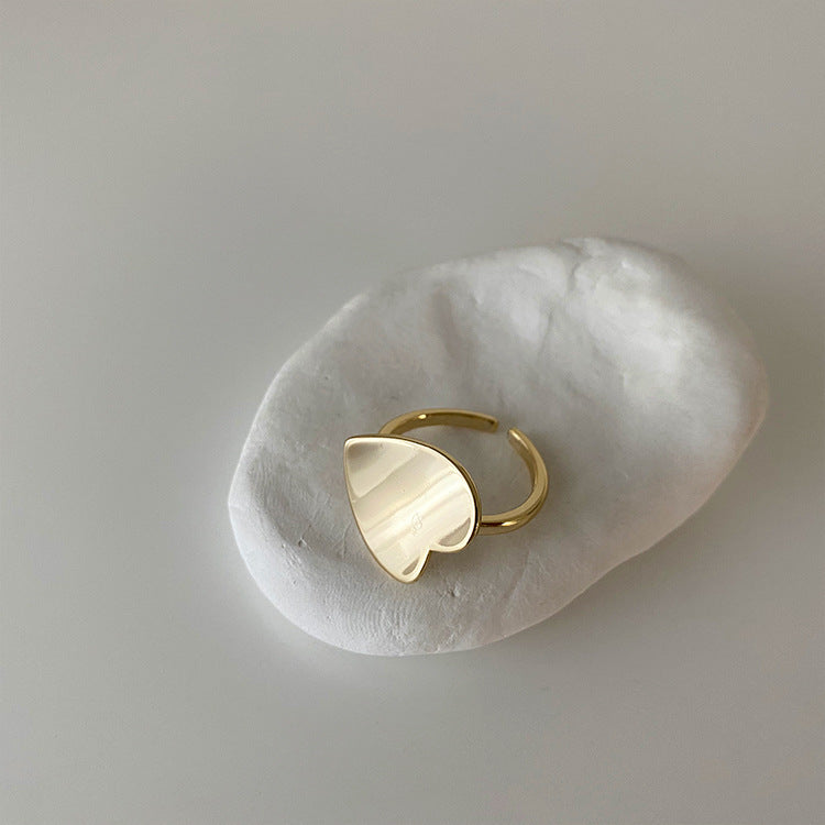Adjustable Heart Ring Geometric Irregular Element Jewelry