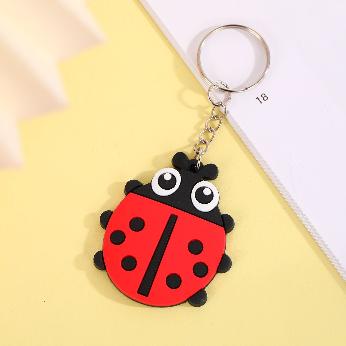 Animal Keychains Soft PVC Rubber Cartoon Keyrings Panda Elephant Cow Bear Lion Penguin Ladybug Bag Charm Plush