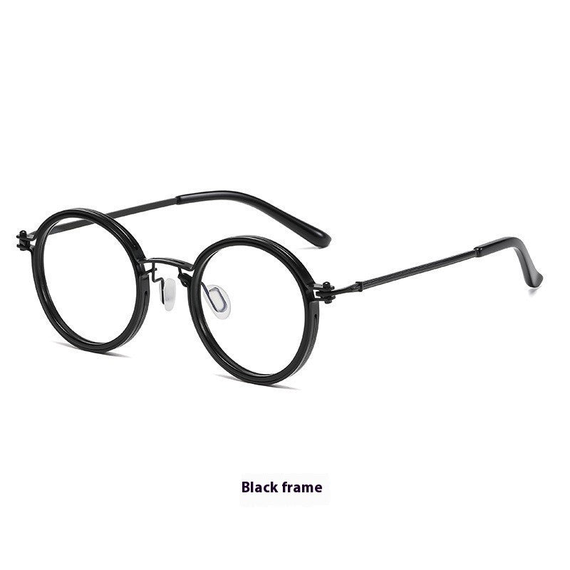 Adults Reading Glasses Round Frame Anti Blue Light Metal PC Frame Retro Eyewear Patterned Lens Readers
